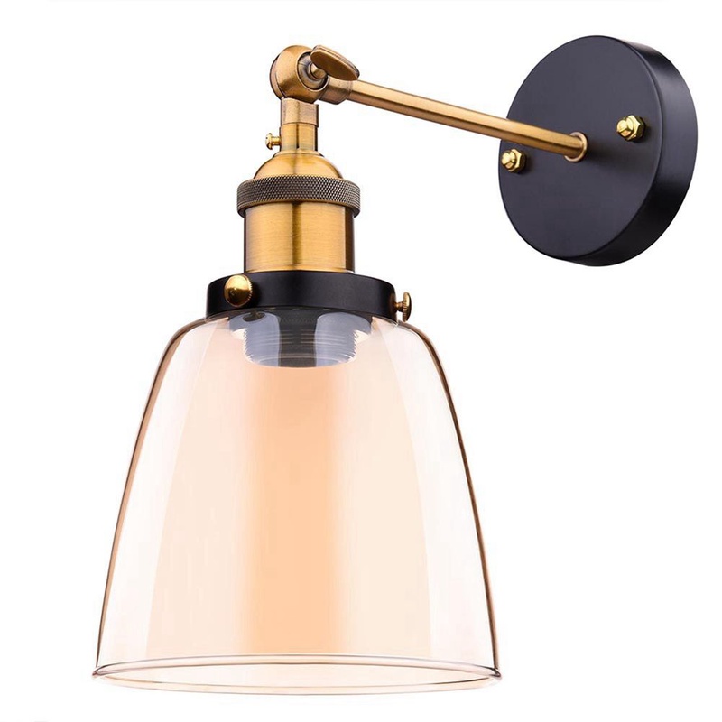 Attic Retro Wall Lamp Oval Transparent Glass Design Wall Lamp Vintage Industrial Home Wall Light Metal Base-in Wall Lamps from Lights & Lighting on Aliexpress.com | Alibaba Group