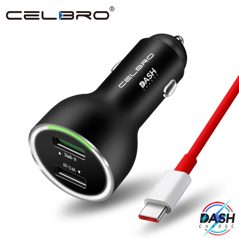 OnePlus Dash Charge Metal Car Charger Dual USB for OnePlus 6 5T 5 3T 3 Original One Plus Dash USB Type C Cable Fast Charging