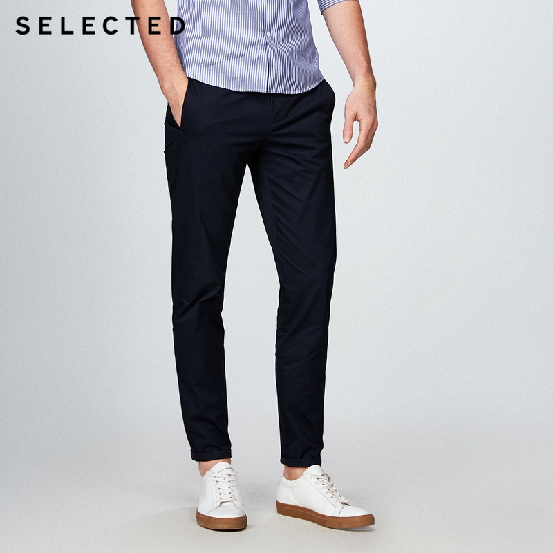SELECTED  cotton business leisure straight-leg long pants S|4182W2511