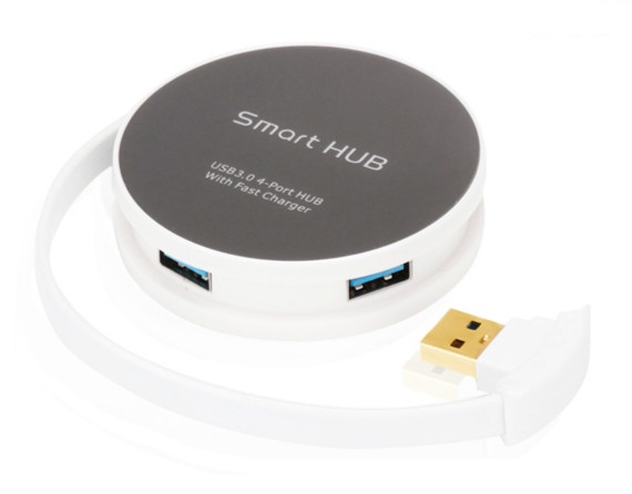 AGEAR 5Gbps USB 3.0 Hub 4 Port Smart USB Hub Computer Cable Adapter BC1.2 Fast Charger for Laptop and Desktop with Retail Box