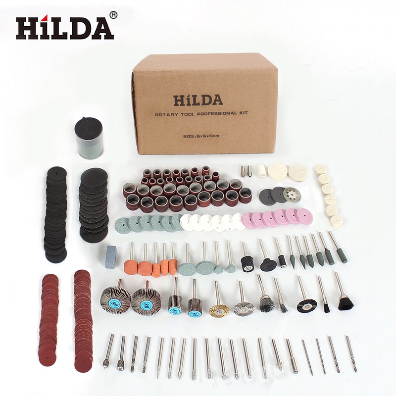 HILDA 248PCS Rotary Tool Accessories for Easy Cutting Grinding Sanding Carving and Polishing Tool Combination For Hilda Dremel