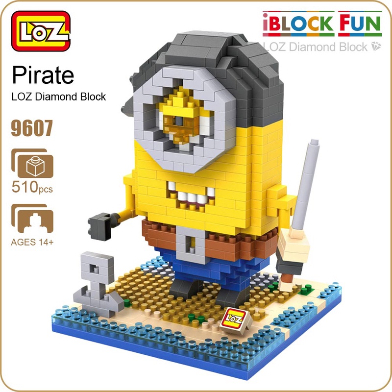 LOZ Diamond Blocks Pirates Blocks Building Sets DIY Pixel Action Figure Nano Block Micro Block Toy Assembly Model Bricks 9607