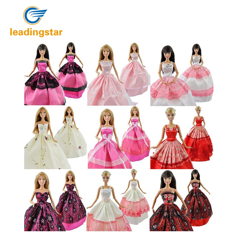LeadingStar 5 Pcs/lot Fashion Handmade Clothes Dresses Grows Outfit for Barbie Doll dress for girls Random Types and Colors zk5