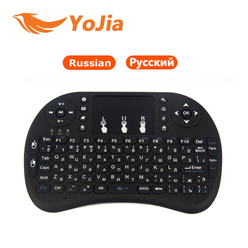 Original i8 Russian English Hebrew Version i8+ 2.4GHz Wireless Keyboard  Air Mouse Touchpad Handheld for Android TV BOX  Mini PC