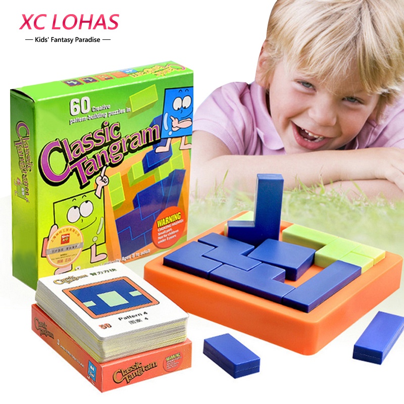 Plastic Jigsaw Puzzles Classic Tangram IQ Brain Teaser Children Puzzle Cube Game Baby Learning Education Toys Fast Shipping