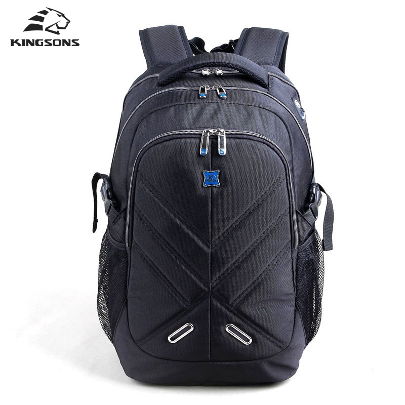 Kingsons Shockproof Air Cell Cushioning Laptop Backpack Men 15.6 inch Black Business Double Shoulder Bag Travel School Bag
