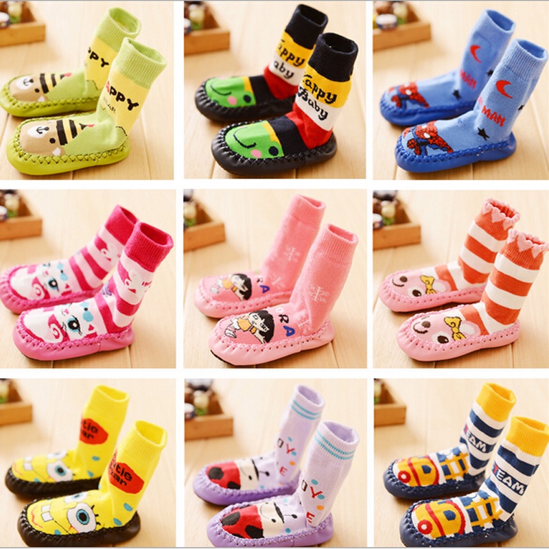 Baby Toddler Non-Slip Booties Shoes Socks Moccasins Slippers Long Baby Socks Baby Shoes