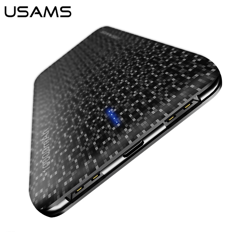 Power bank for xiaomi Mi,USAMS Mosaic Ultra Slim 10000mAh Powerbank for iPhone 4 5 6 7 SE Samsung Mobile Phone