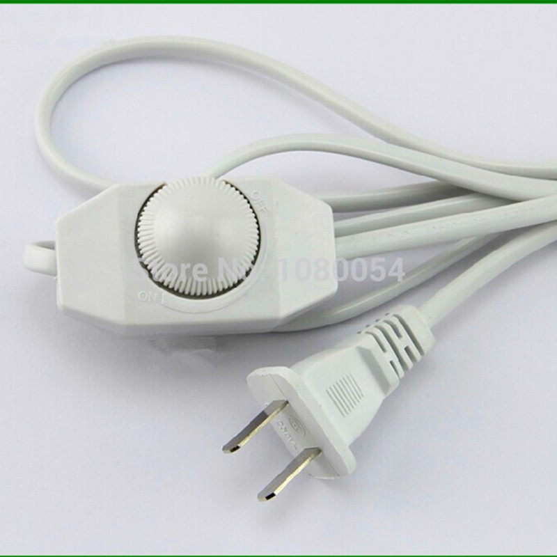 Adjustable Controller DIY LED Dimmer Switch For Table Light Floor Lamp Bulb 2 Round Pin Plug with Dimmable 1.8m Electrical Wire