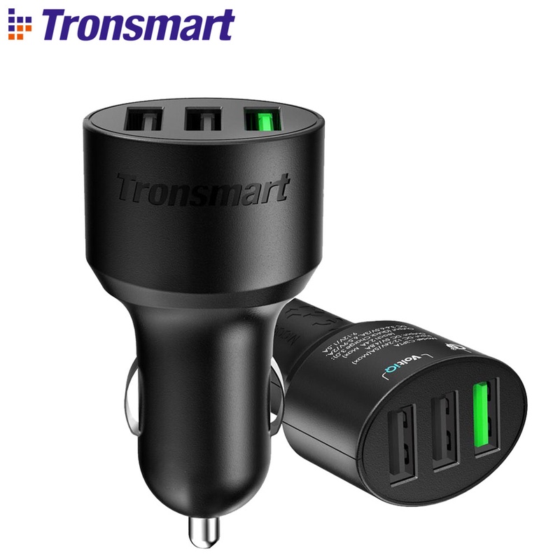 Tronsmart C3PTA Car Charger USB 3 USB Ports Quick Charge 3.0 VoltiQ Quick Car Charger for Xiaomi  for blackview phone power bank