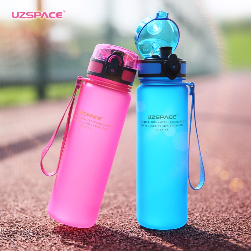 Uzspace shaker Water Bottle Tritan Material Drinkware My Sport Bicycle Camping Hiking Drink Plastic Bottle 500ml 1000ml Bpa Free