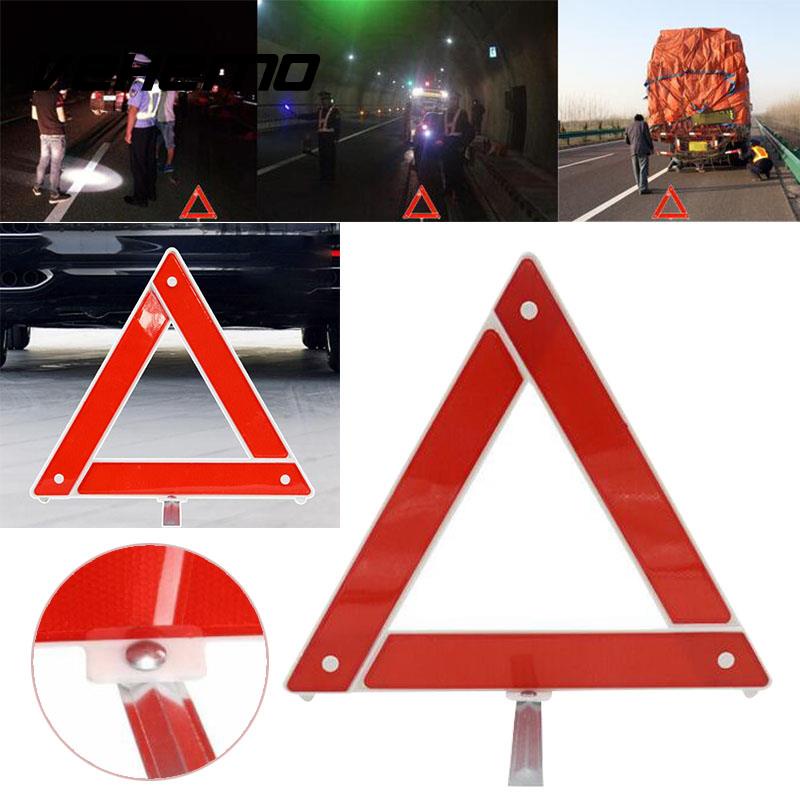 Vehemo Auto Car Red Breakdown Warning Triangle Emergency Reflective Safety Hazard Sign Cars Tripod Folded Stop Sign Reflector