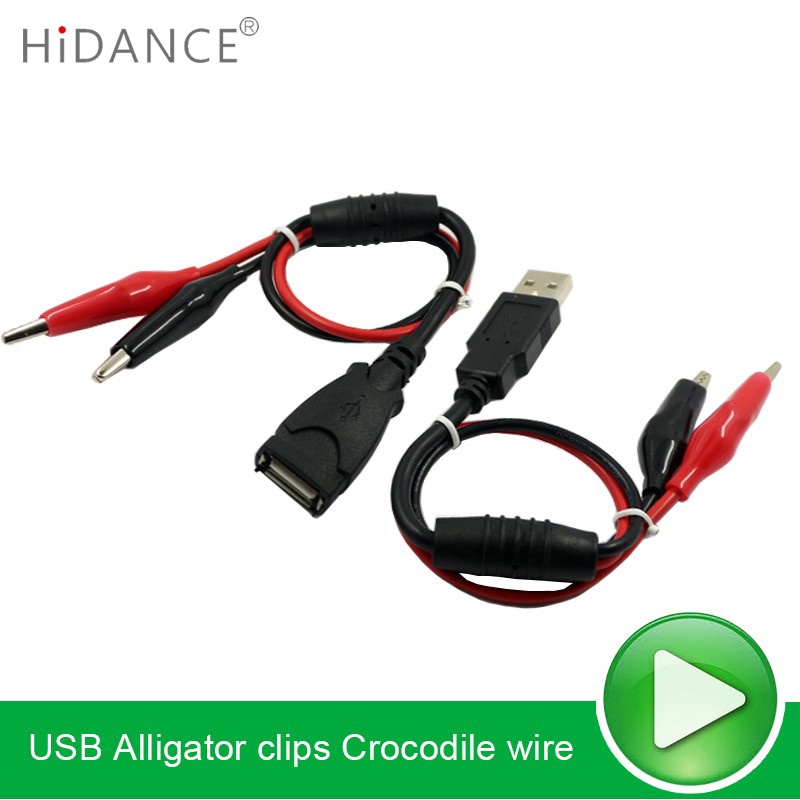 USB Alligator clips Crocodile wire Male/female to USB tester Detector DC Voltage meter ammeter capacity power meter monitor, etc