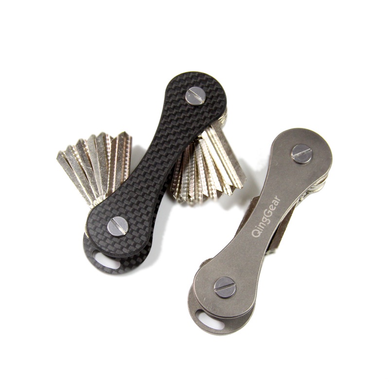 2pcs Hand Tool Set QingGear Keybone Key Organizer Titaninum Carbon Fiber Glass Fiber Aluminum Key Holder,Free Shipping