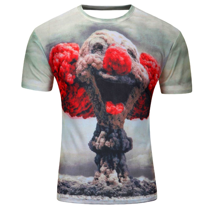 Men's Short Sleeve Polyester O-Neck T-Shirt Punk 3D thinkers/tree Printed T shirt Men t shirt M-4XL 2017 New Fashion top tees