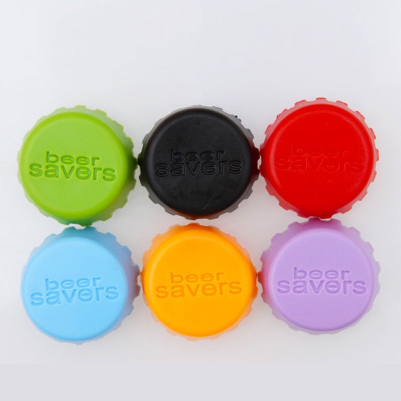 6pcs/set Beer Bottle Cap Silicone Leak Free Wine Bottle Sealer Stopper non-toxic Sealing design beverage bottle Cap Kitchen Tool