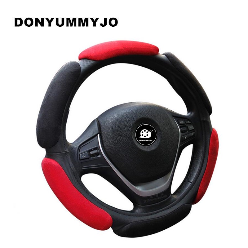 DONYUMMYJO 10 Colors 3D Suede Car Steering Wheel Cover Breathability Skidproof Fits Most Car Styling Steering Wheel Covers