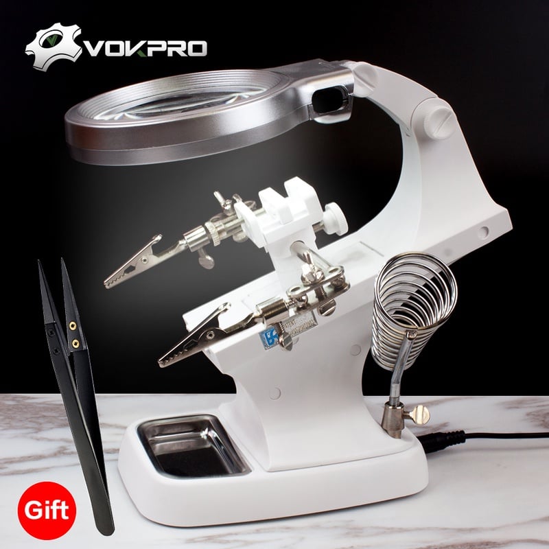 3 Hand Soldering Iron Stand Welding Tool With Illuminated Glasses LED Alligator Clip Holder Clamp Helping Hand Repair-in Electric Soldering Irons from Tools on Aliexpress.com | Alibaba Group