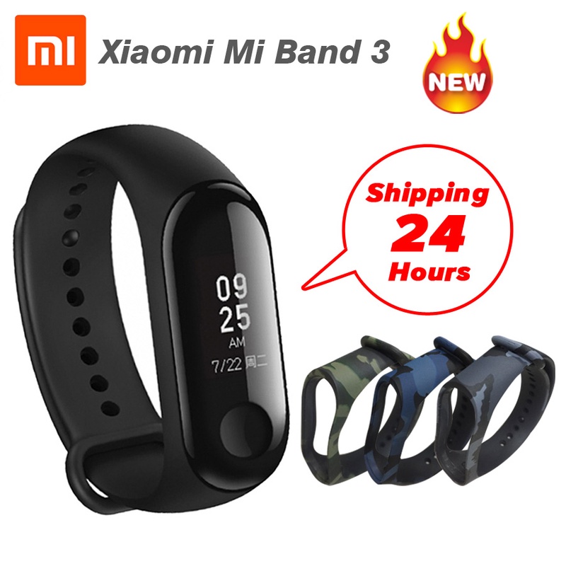 Xiaomi Mi Band 3 Miband 3 Fitness Tracker Heart Rate Monitor 0.78'' OLED Touchpad Bluetooth 4.2 Silicone Wriststrap Bracelet