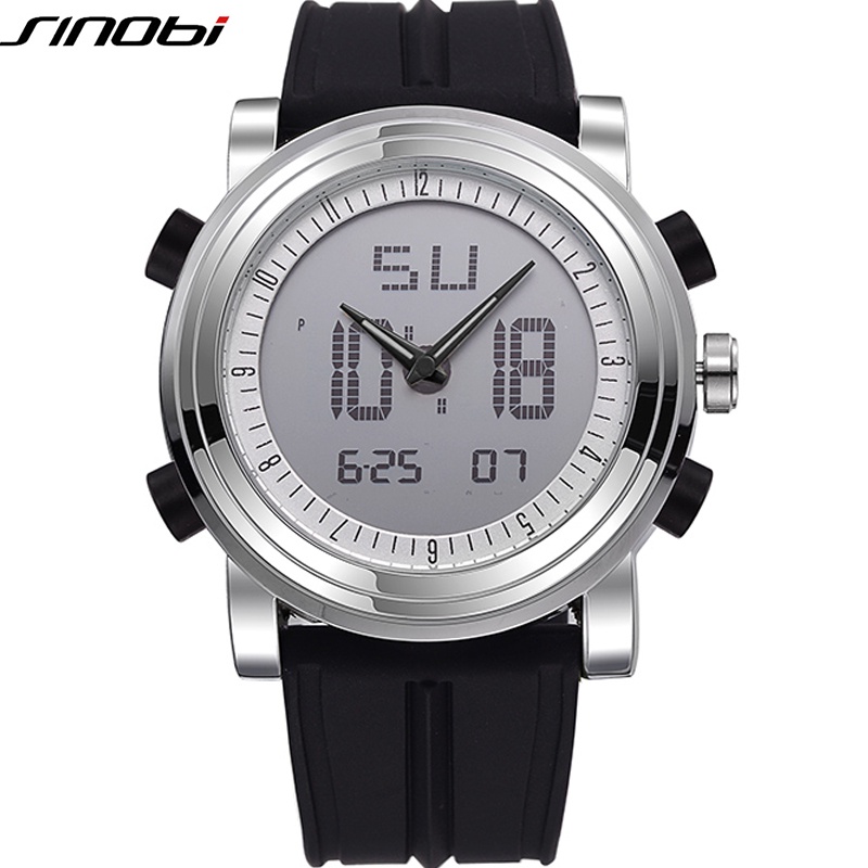 SINOBI Sport Watches for Men Silicone Strap Brand Digital-Watch 2016 noctilucous Waterproof Luxury Watch Men Relogios Masculinos