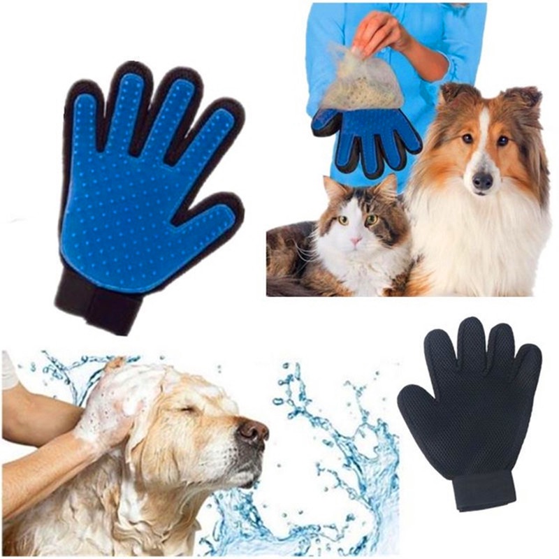 True Silicone pet brush Glove Touch Deshedding Gentle Efficient Pet Grooming Dogs Bath Pet cleaning Supplies Pet Dog Accessories
