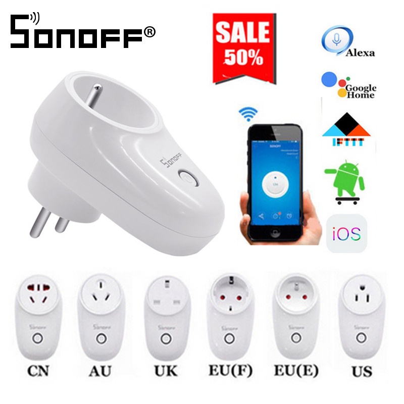 Sonoff S26 WiFi Smart Socket Wireless Plug Power Socket Smart Home Switch Smart Remote Control for Alexa Google Assistant
