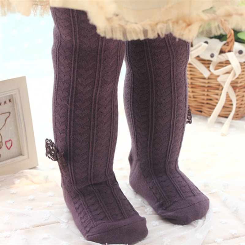 Baby tights newborn warm cotton tights pantyhose with love bowknot baby girls clothes tight children tights with pattern