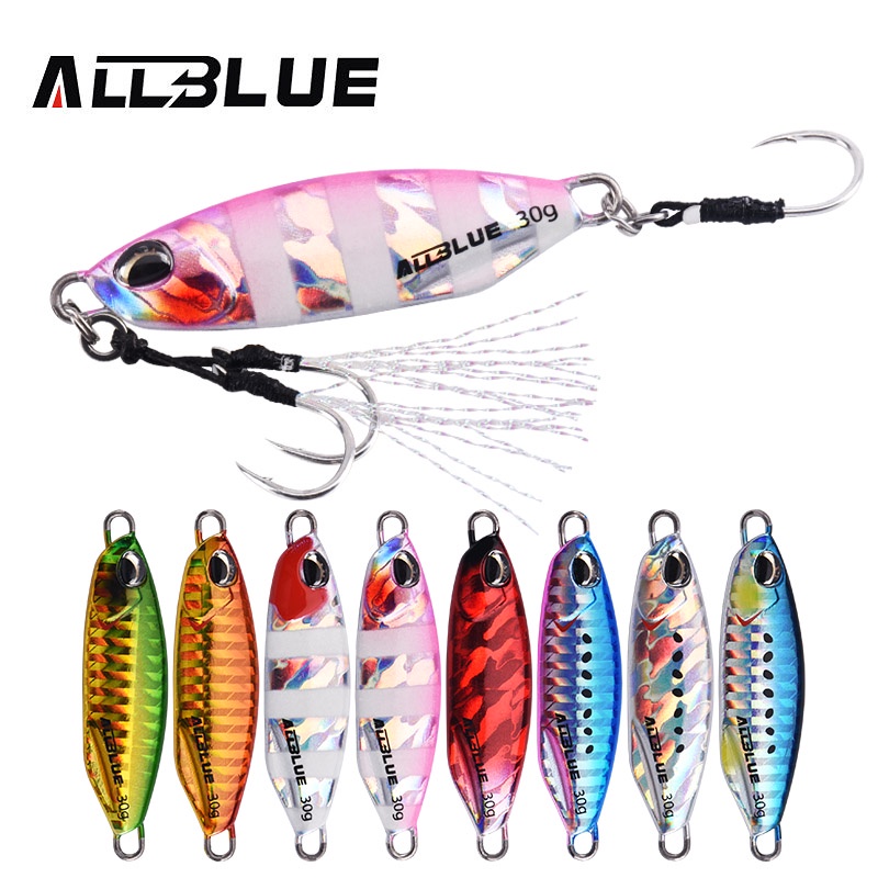 ALLBLUE New DRAGER SLOW Cast Metal Jig Fishing Lure Jigging Spoon 20G 30G Artificial Bait Shore Casting Jig Lead Fishing Tackle