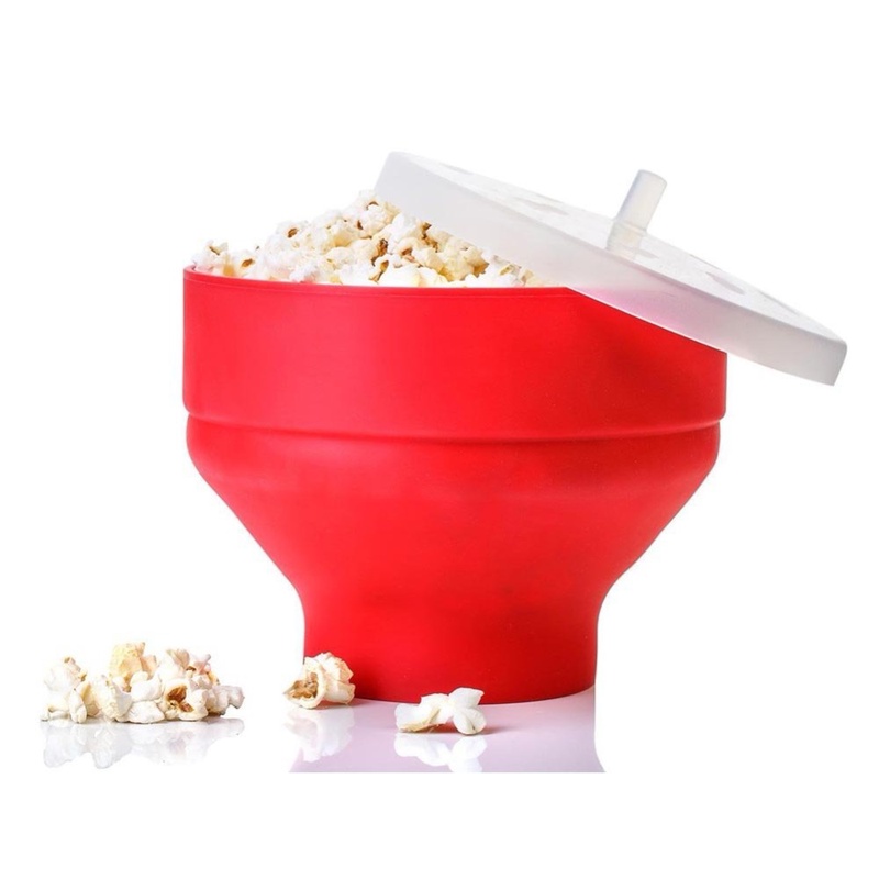 2021 New Popcorn Microwave Silicone Foldable Red High Quality Kitchen Easy Tools DIY Popcorn Bucket Bowl Maker With Lid|Bowls| - AliExpress