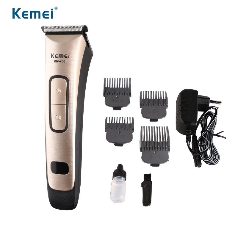 Kemei electric hair clipper trimmer hair rezor with four limit combs for men child hair shaver machine rechargeable