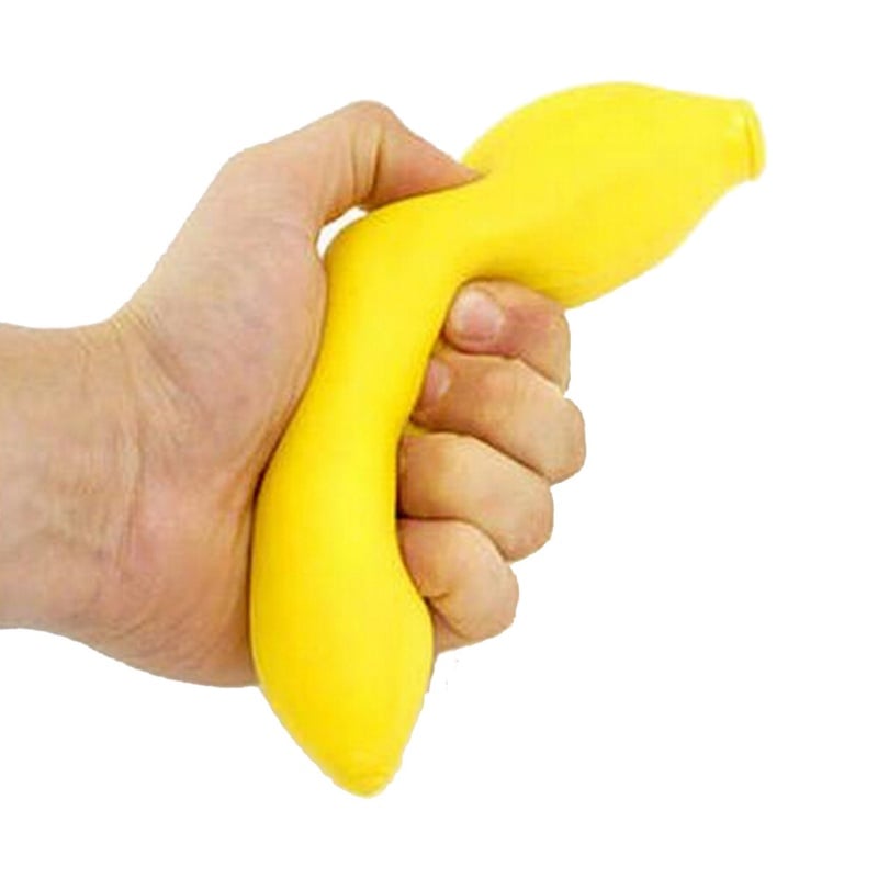 Funny Gag Toys  Anti Stress Ball Toys Squeeze Banana Ball Stress Pressure Relief Relax Novelty Fun Gifts Geek Gadget Vent