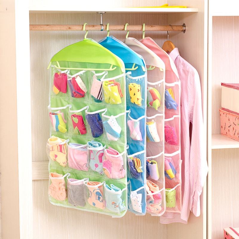Sorting Storage Bag Multifunction Clear Socks Cosmetic Underwear Door Wall Hanging Closet Organizer Bag Cajas Organizadora HOT
