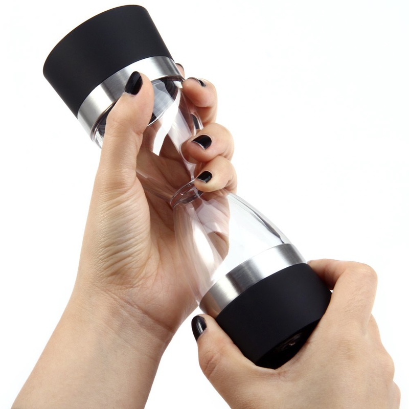 Manually 2 in 1 Hourglass Shape Dual Salt Pepper Mill Spice Grinder Pepper Shaker for Kitchen Cooking Tools Easy to Clean