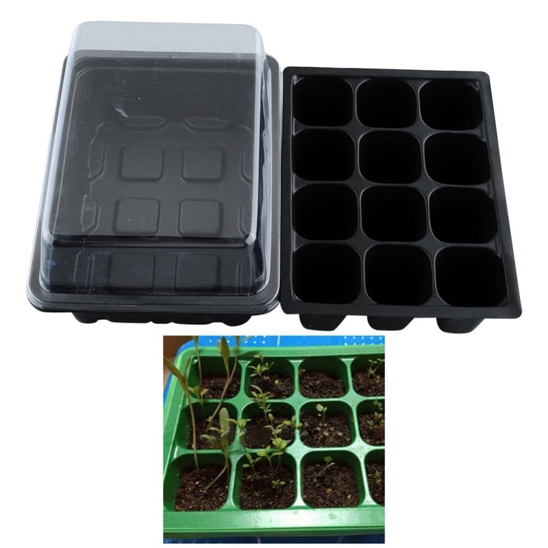 New Useful Durable 12 Cells Hole Plant Seeds Grow Box Tray Insert Case quality* plastic*Plant Seeds Box