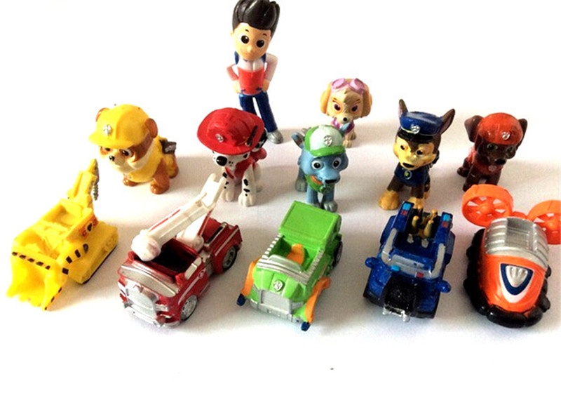 12pcs 3.5-6cm Pawed Patrolling Dog action figure Anime Dolls Anime Car Puppy Toy Gift For Kids Boy Girl