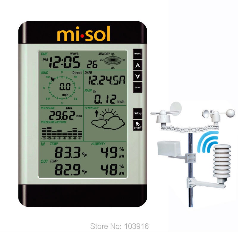 Professional Wireless Weather Station with PC connection, weather forecast, wind speed, rain guage-in Temperature Instruments from Tools on Aliexpress.com | Alibaba Group