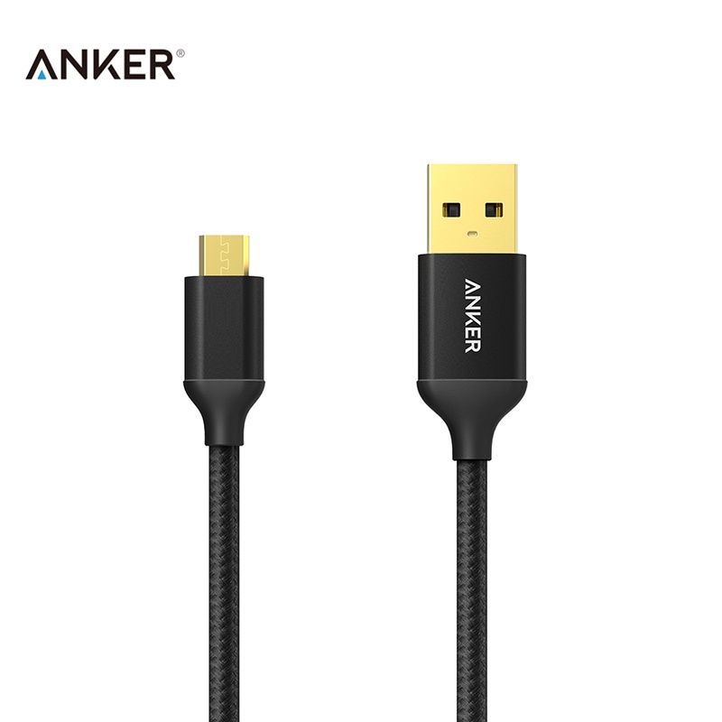 Anker Nylon Braided 3ft/0.9m 6ft/1.8m Tangle-Free Micro USB Cable with Gold-Plated Connectors for Android Sync MicroUSB Cable