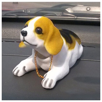 Car Decor Bobbing Head Beagle Nodding Dog Black White Light Brown