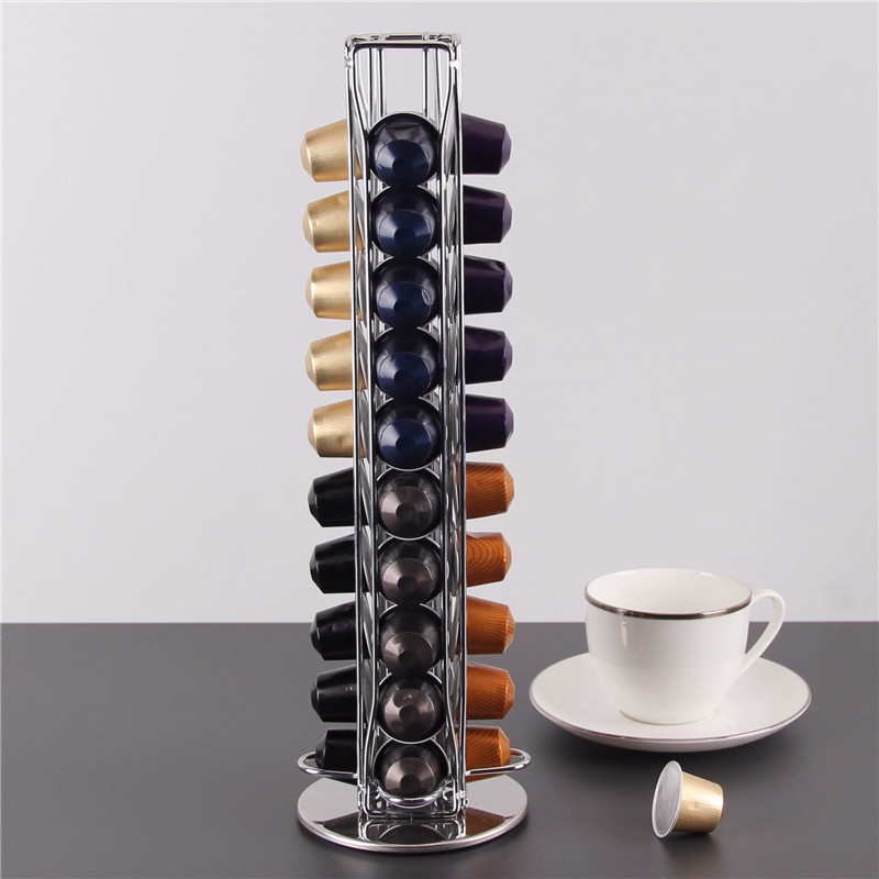 40 Cups Nespresso Coffee Pods Holder Rotating Rack Coffee Capsule Stand Dolce Gusto Capsules Storage Shelve Organization Holder|Coffeeware Sets| - AliExpress