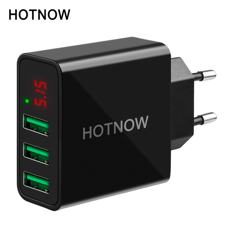 HOTNOW USB Charger Travel LED display Portable Wall Charger Adapter EU/US Plug Mobile Phone Chargers For iPhone Samsung xiaomi