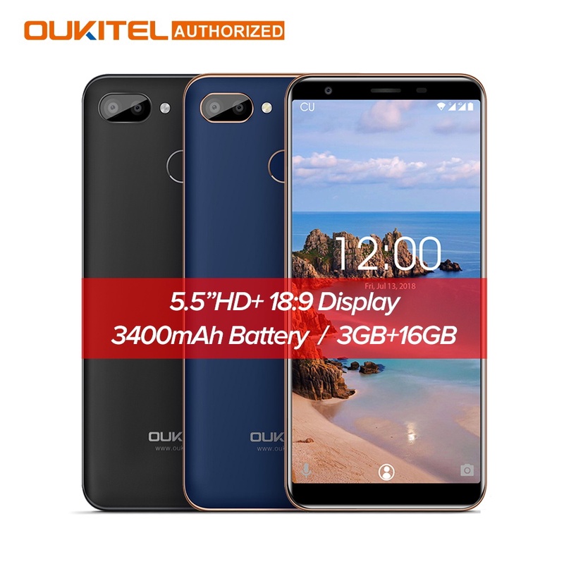 Original OUKITEL C11 Pro 4G Smartphone 5.5 inch 18:9 Android 8.1 Quad Core 3GB RAM 16GB ROM Cell phones 3400mAh Mobile Phone