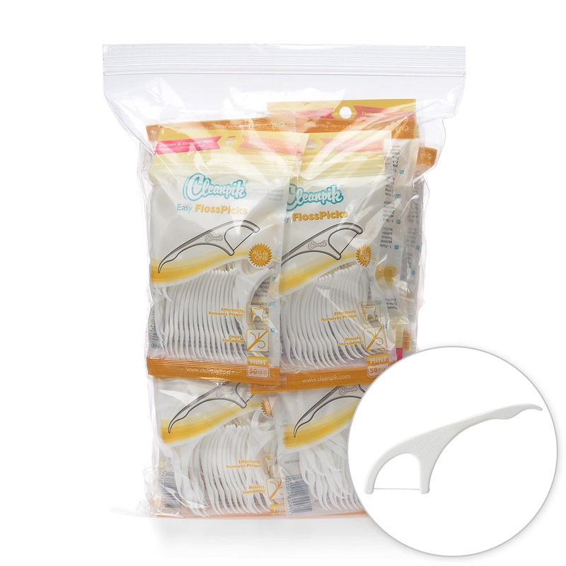 Dental Flosser Round thin solid line, thin curved flat end can be used as toothpick 50 Pieces/ bag*10