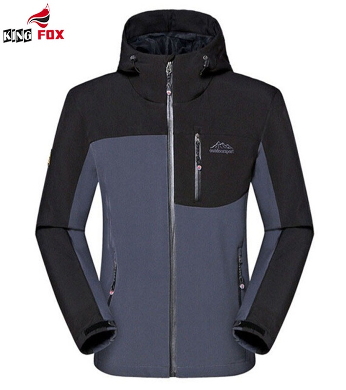 KING FOX Waterproof Sharkskin Soft Shell Fleece Tactical Jacket men sportswear Windproof Outerwear Coat brand Clothing