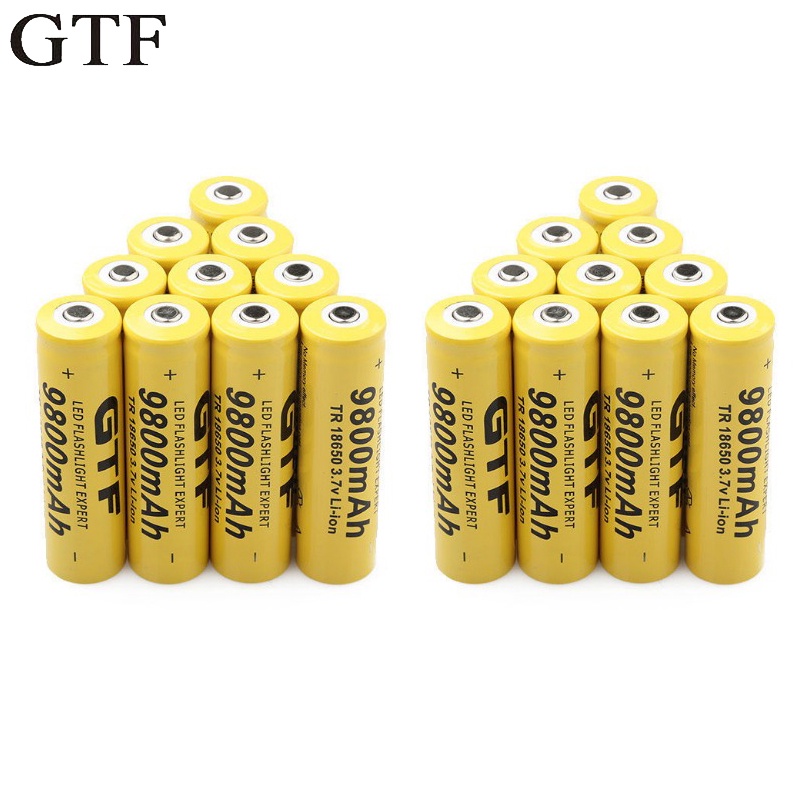 GTF 3.7V 18650 Battery 9800mah Li-ion Rechargeable Battery For LED Flashlight Torch or electronic gadgets Batteria Drop shipping