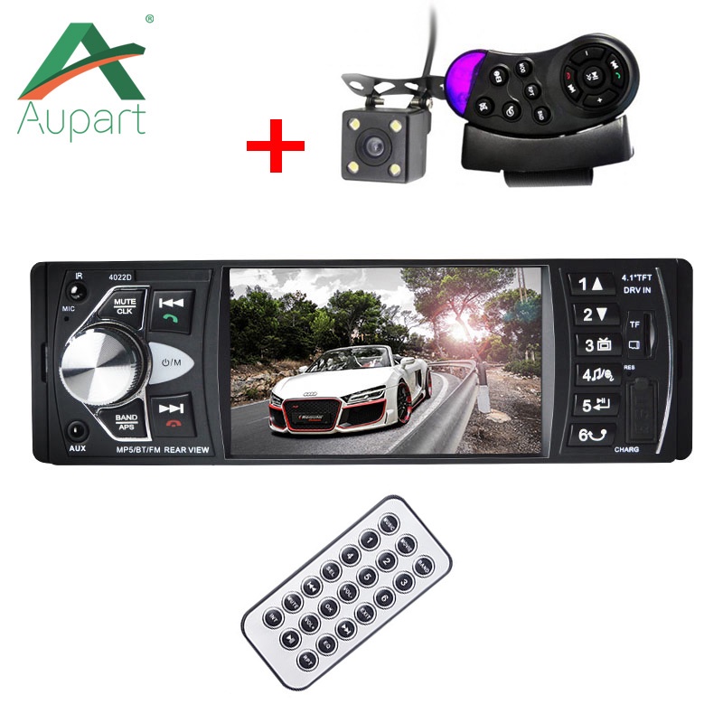 4022D 4.1 inch 1 Din Car Radio Auto Audio Stereo FM Bluetooth 2.0 Support Rear View Camera USB Steering Wheel Remote Control