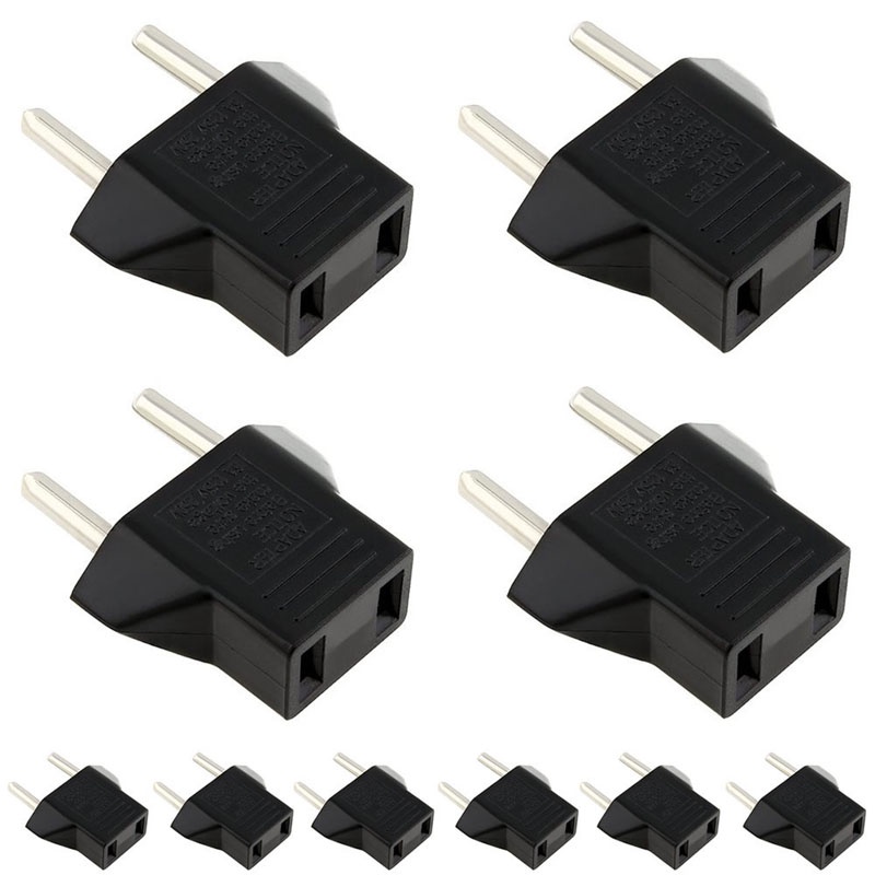 New 2017 arrival 10PCS US USA To EU Euro Europe AC Power Plug Converter Travel Adapter Charger Freeshipping