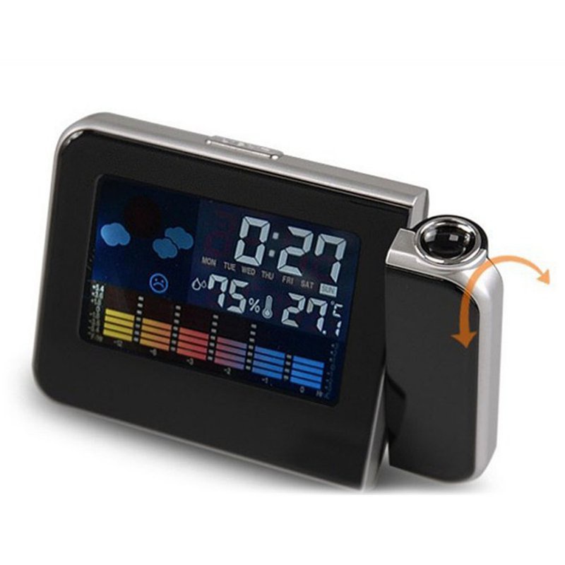 Factory Price! Attention Projection Digital Weather LCD Snooze Alarm Clock Projector Color Display LED Backlight Hot