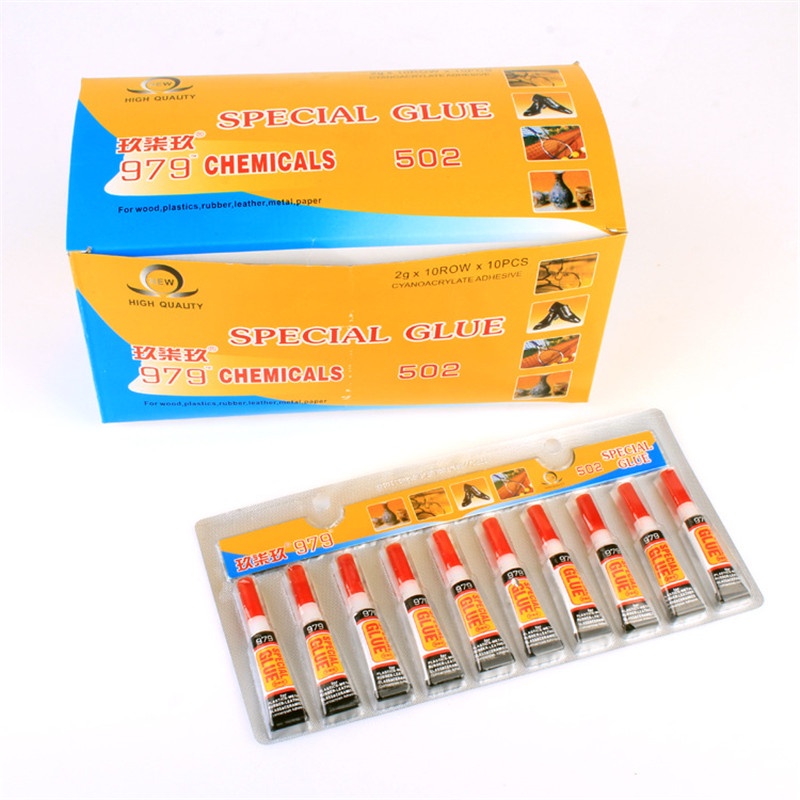 10Pcs Liquid Instant Strong Super Glue 502 Wood Leather Rubber Metal Cyanoacrylate Fabric Stationery Store Touch Screen Adhesive
