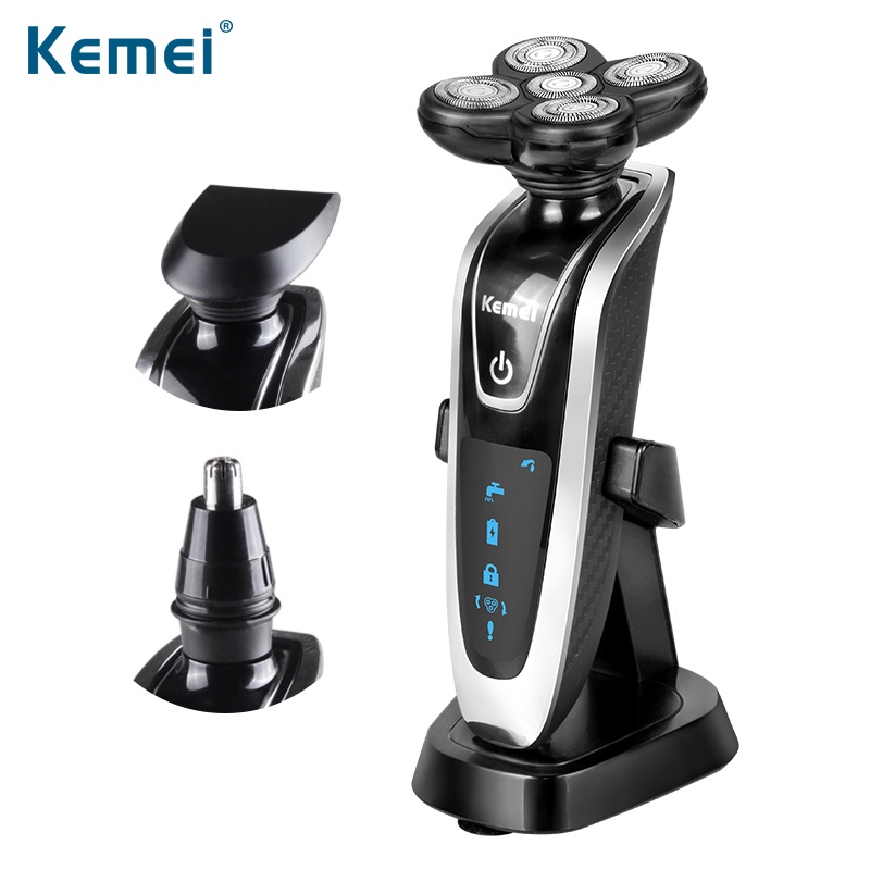 Kemei New 3 in1 Multifunctio Rechargeable Electric Shaver 5 Blade Washabl Electric Shaving Razors Men Face Care 5D Floating 5886