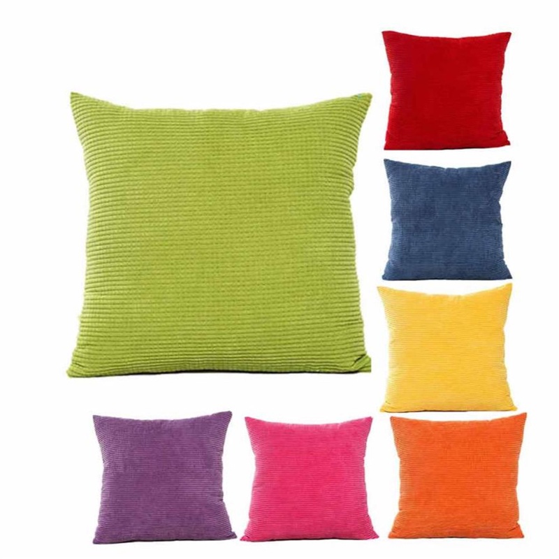 HOT 1PCS simple fashion Corduroy Throw Pillow Case Square Pillow Cases 45*45cm Throw Pillowcase Best Gift   Pillows Cover